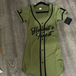 Hawaii’s Finest olive/army green jersey dress